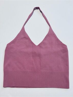 Sunday Stevens Mauve Knit Halter Crop Top